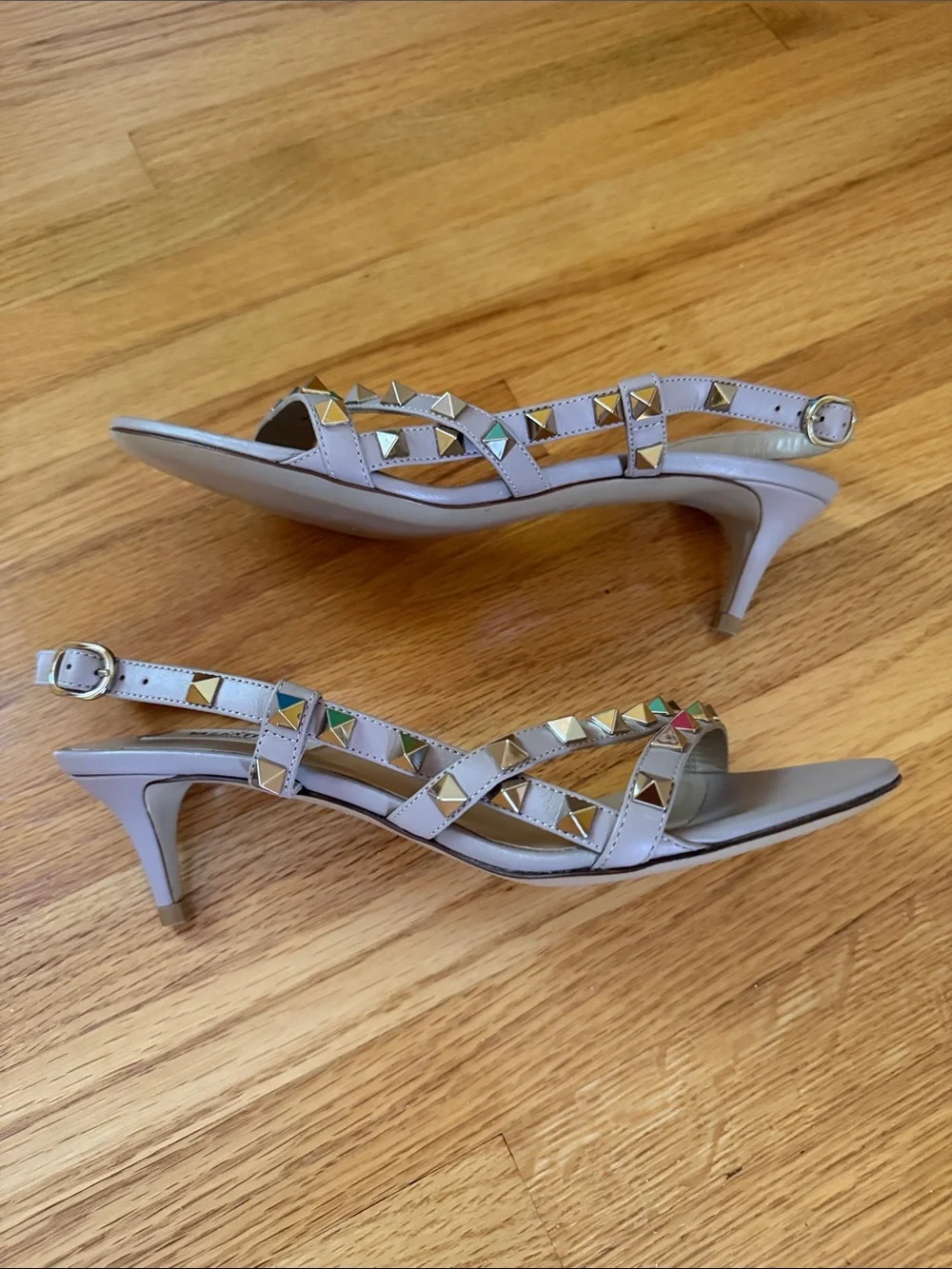 Valentino Garavani Rockstud Slingback Kitten Heel Sandals